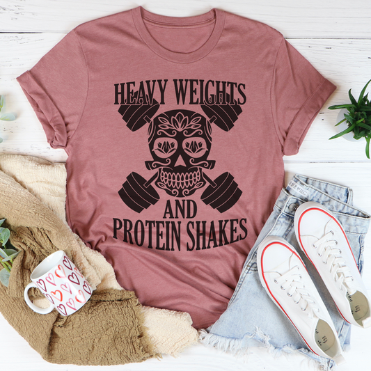 Heavy Weights And Protein Shakes Tee-0